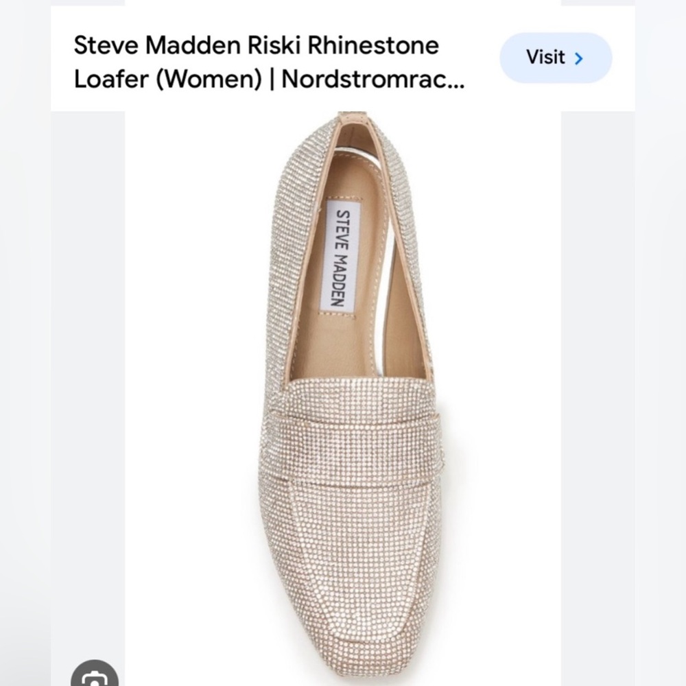 Steve Madden Rhinestone Riski Loafers 10 - Picture 2 of 5